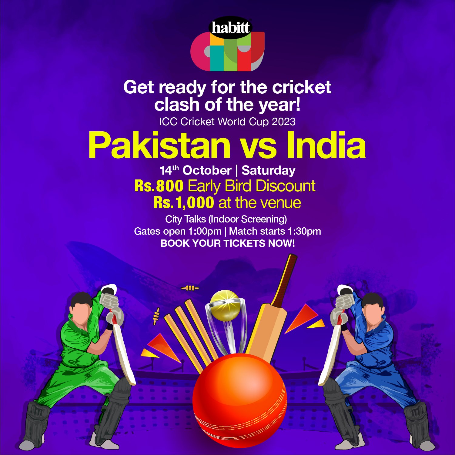 Pakistan Vs India World Cup Match Screening Habitt City Events In Karachi 4780