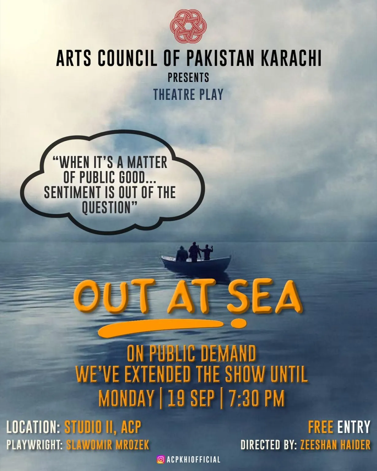 ‘Out At Sea Theatre Play 19 Sept