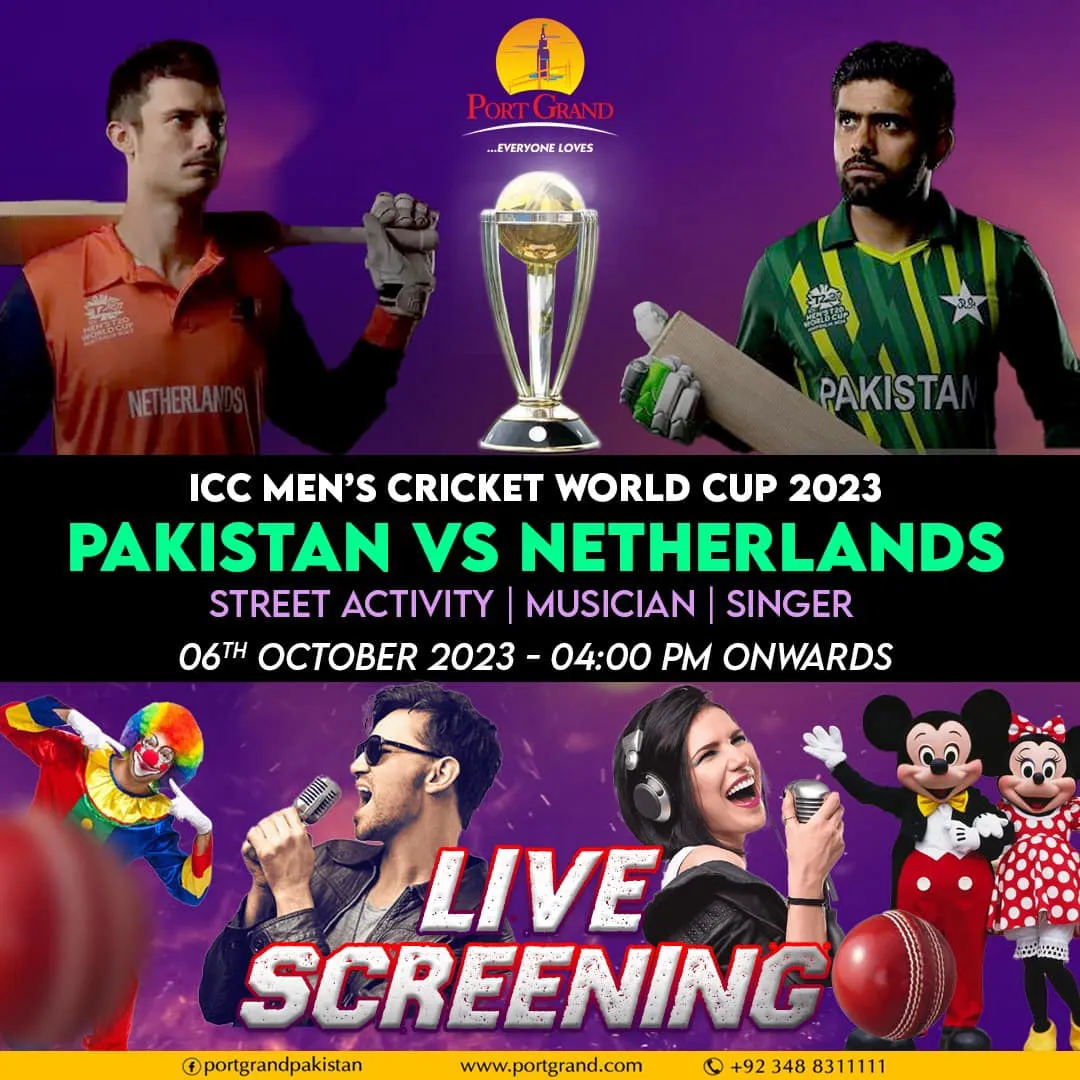 Pakistan vs Netherland Live Screening