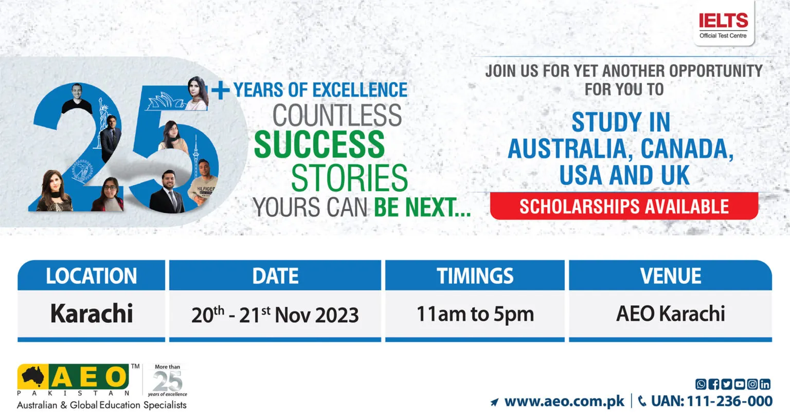 Study in Australia, Canada, USA and UK Information Sessions